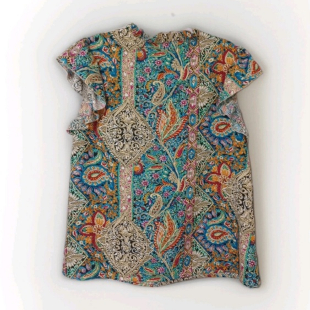 Luneh Paisley Print Butterfly Sleeve Top 1x (14) - Picture 5 of 5